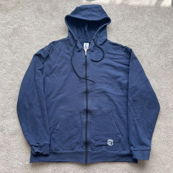 Born Primitive Jacket Men XL Unmatched Sweatshirt Hoodie Full Zip Cross Fit Blue - Picture 1 of 5